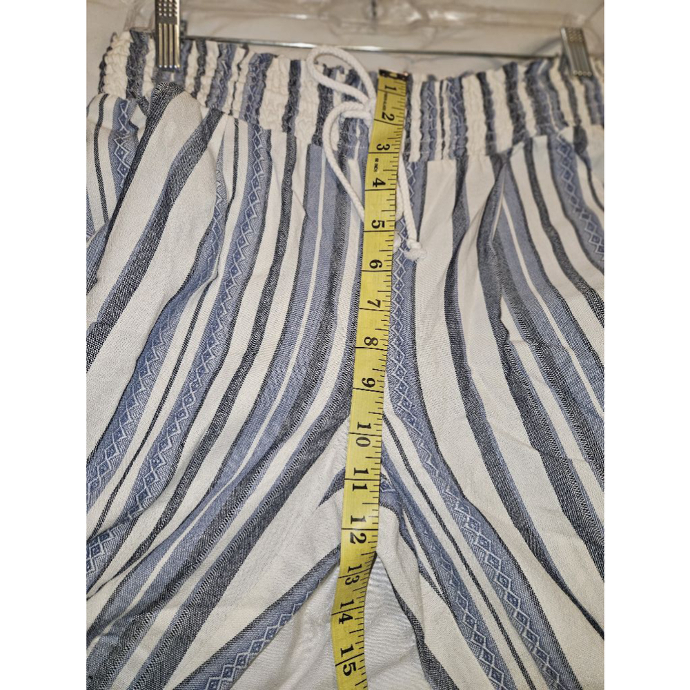 Almost Famous Medium Knit Pull On Elastic Waist Striped Drawstring Pants New - Picture 8 of 9